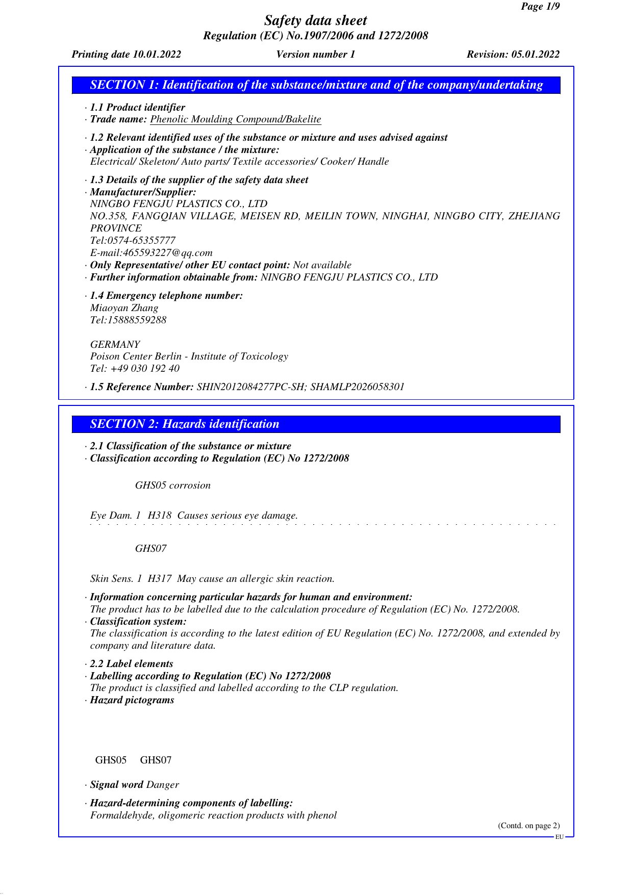 MSDS English Version (2022) report page 2 of 10