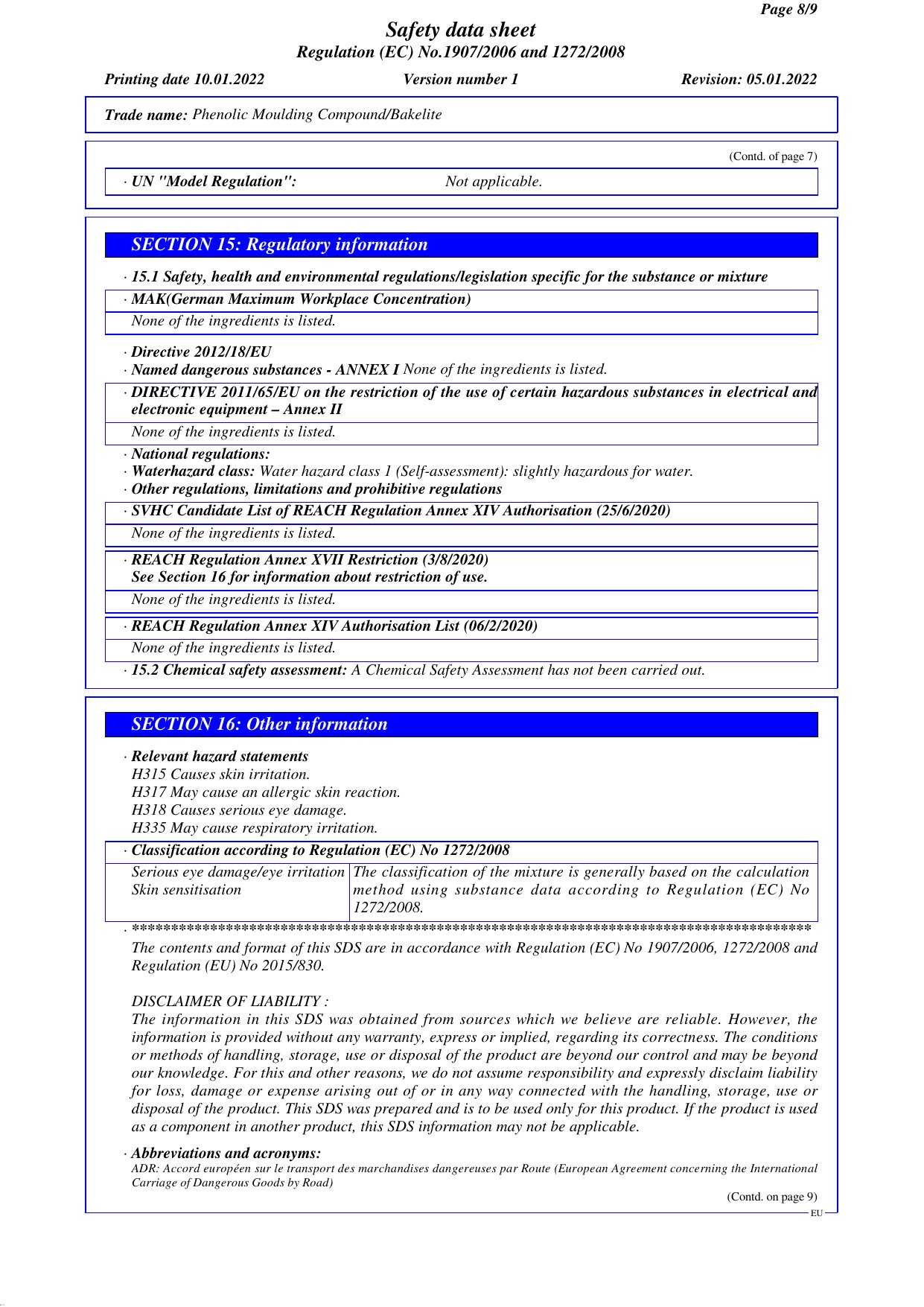 MSDS English Version (2022) report page 9 of 10