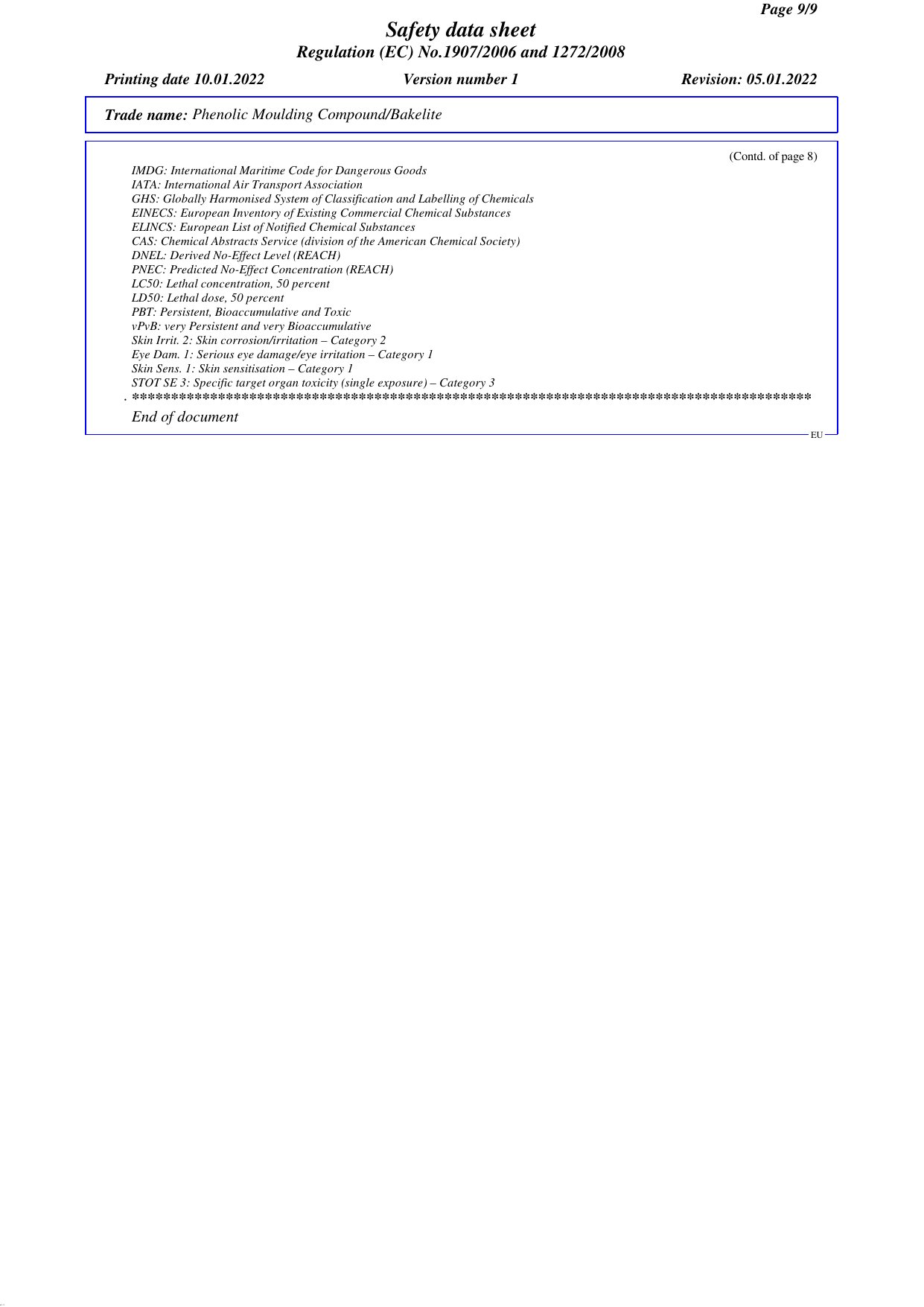 MSDS English Version (2022) report page 10 of 10