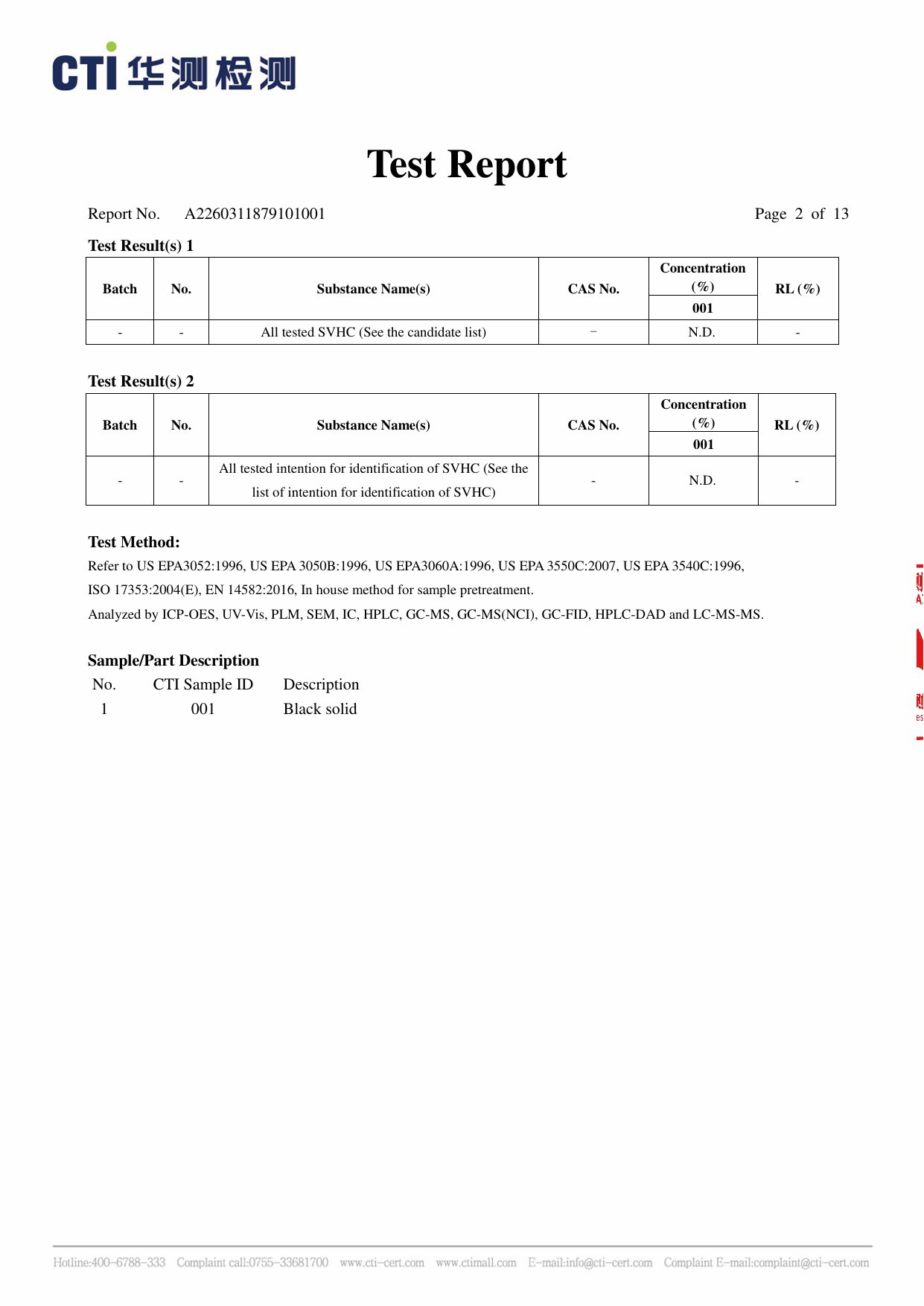 REACH Report 2026 (SVHC) report page 2 of 13
