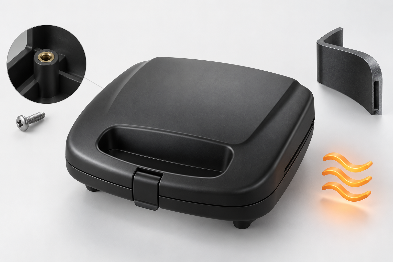 Fastening boss and heat exposure on a moulded housing